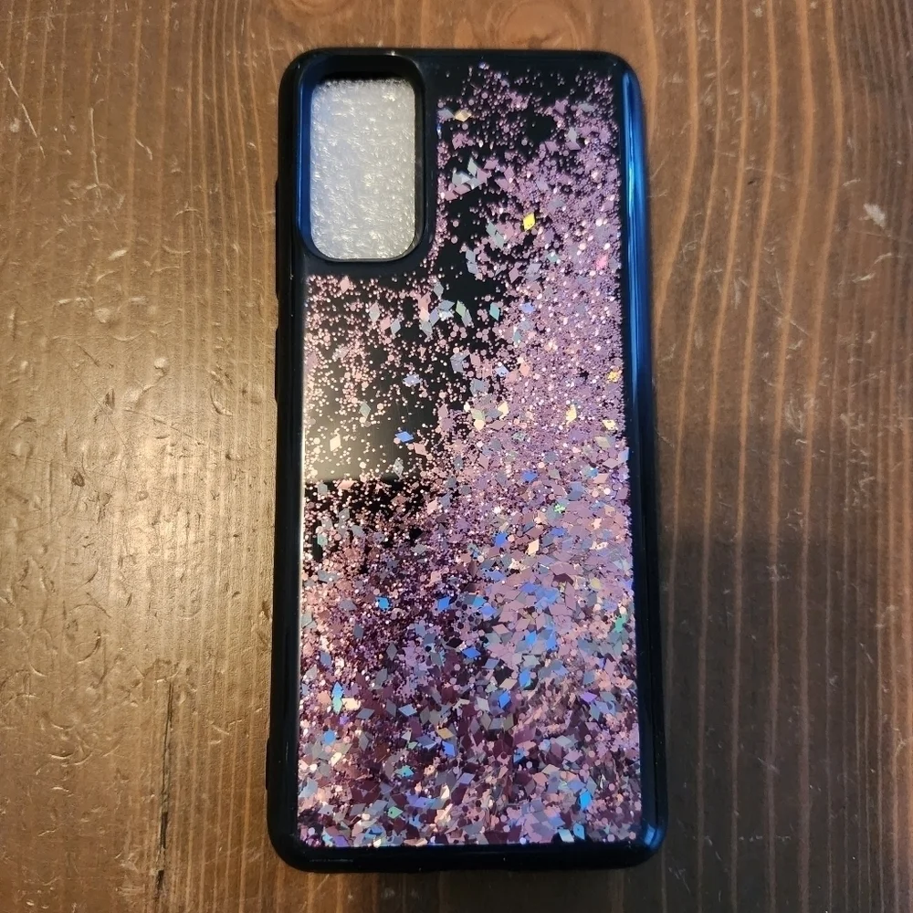 Caka Galaxy S20 Case With Pink/Purple Glitter Liquid Bling Case Brand New